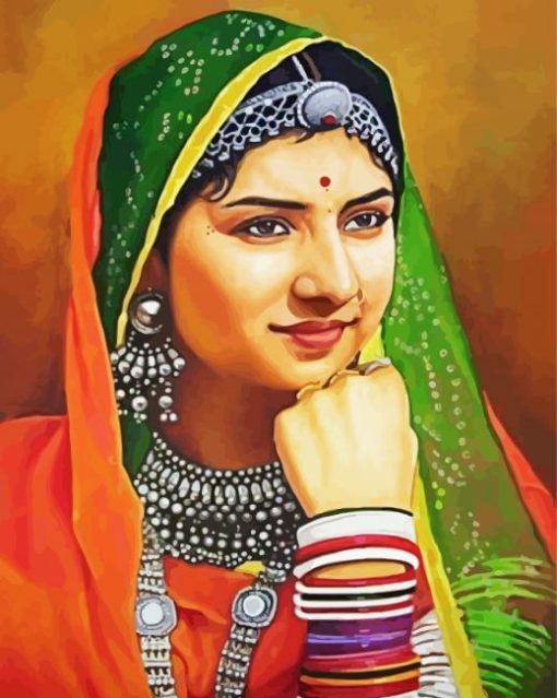 Beautiful Rajasthani Girl Diamond Painting