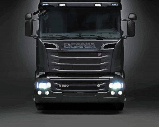 Black Scania Truck Diamond Painting