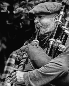 Black And White Scottish Piper Diamond Painting