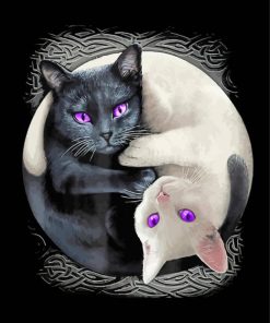 Black And White Yin Yang Cats Diamond Painting