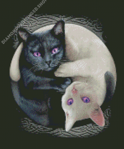 Black And White Yin Yang Cats Diamond Painting