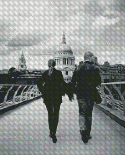 Black And White London Couple Diamond Painting