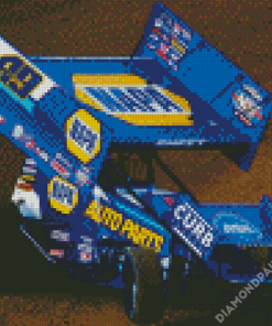 Blue Sprint Car Diamond Painting