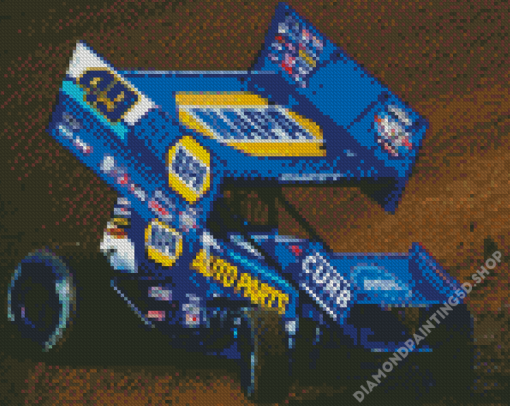 Blue Sprint Car Diamond Painting