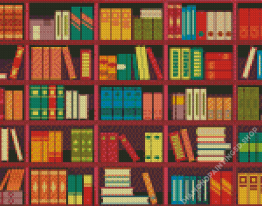 Bookshelf Illustration Diamond Painting