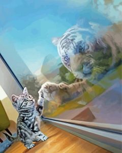 Cat Reflection Diamond Painting