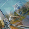 Cat Reflection Diamond Painting