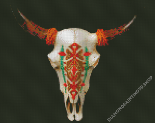 Colorful Bull Skull Diamond Painting