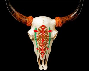 Colorful Bull Skull Diamond Painting