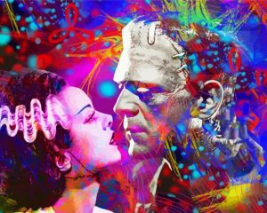 Colorful Frankenstein And The Bride Diamond Painting