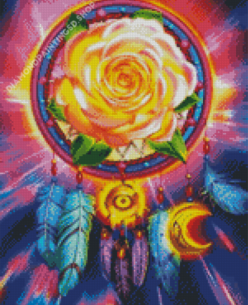 Cool Rose In Dreamcatcher Diamond Painting