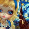 Cute Alice In The Starry Night Diamond Painting