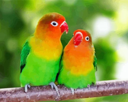 Cute Lovebirds Diamond Painting