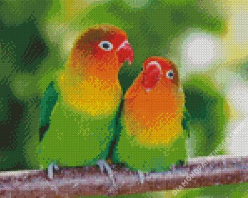 Cute Lovebirds Diamond Painting