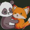 Cute Panda And Fox Diamond Painting