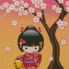 Cute Japanese Doll Diamond Painting