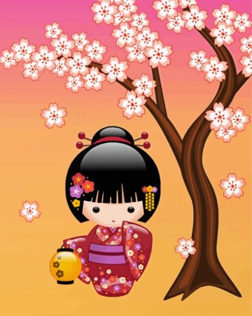 Cute Japanese Doll Diamond Painting