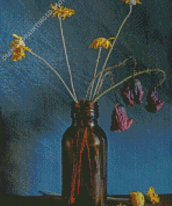 Dried Flower In Bottle Diamond Painting