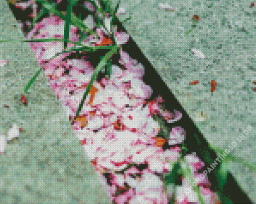 Falling Cherry Blossom Diamond Painting