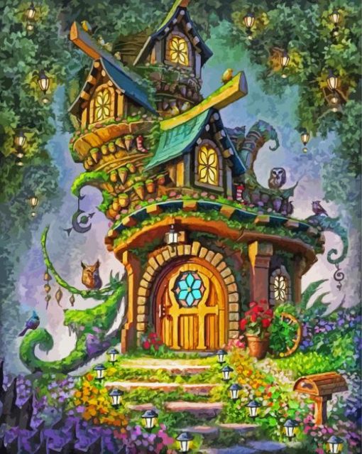 Fantasy Fairy Houses Art Diamond Painting