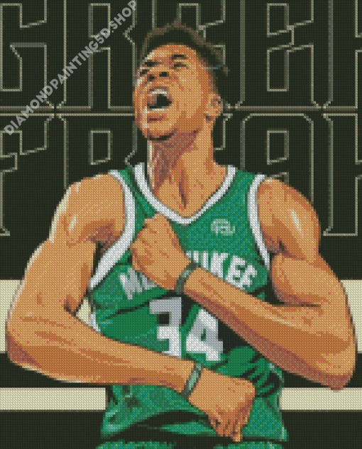 Giannis Antetokounmpo Basketball Player Diamond Painting