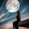 Girl With Moon night Diamond Painting