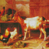 Goat And Chickens Diamond Painting