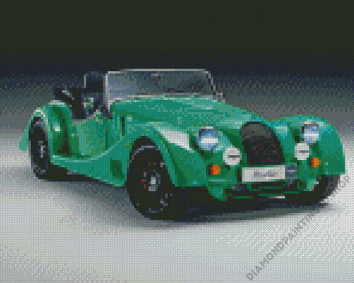 Green Vintage Morgan Car Diamond Painting