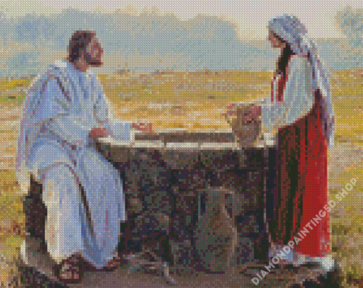 Jesus Christ And The Samaritan Women At The Well Diamond Painting