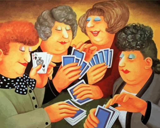 Ladies Playing Cards Beryl Cook Diamond Painting