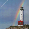 Lighthouse With Rainbow Diamond Painting