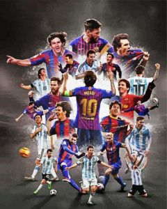 Messi Collage Football Player Diamond Painting