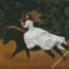 Musician Girl And Horse Diamond Painting