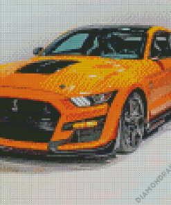 Orange Mustang Ford Diamond Painting