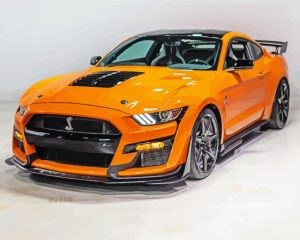 Orange Mustang Ford Diamond Painting