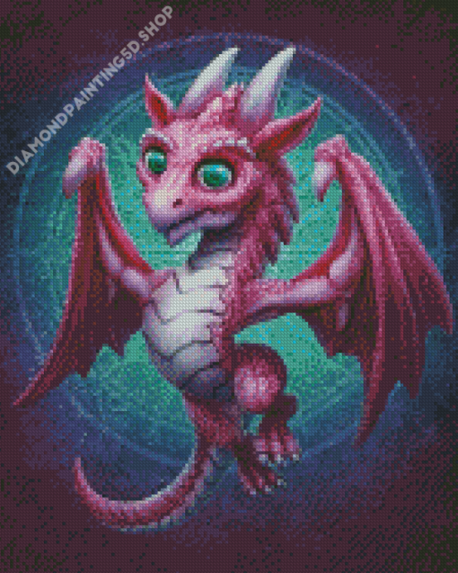 Purple Baby Dragon Diamond Painting