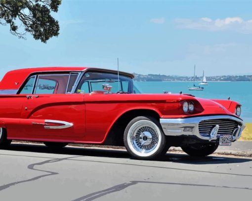 Red Ford Tbird Diamond Painting