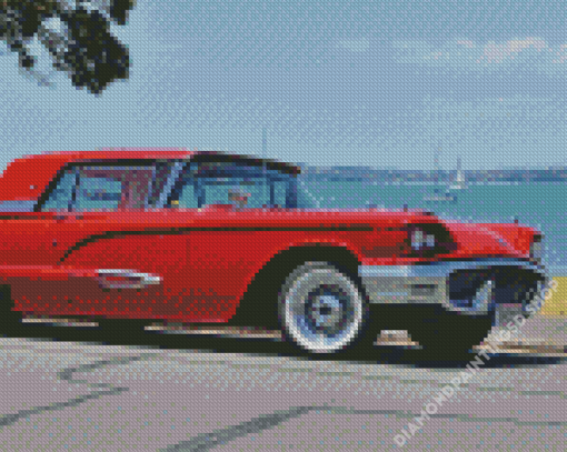 Red Ford Tbird Diamond Painting