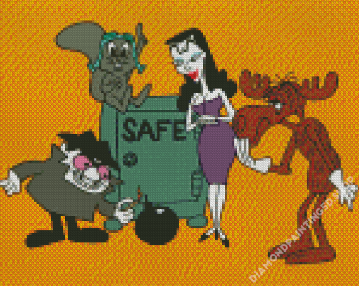 Rocky And Bullwinkle Characters Diamond Painting