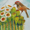 Saguaro Cartus Flower Illustration Diamond Painting