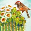 Saguaro Cartus Flower Illustration Diamond Painting