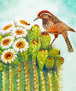 Saguaro Cartus Flower Illustration Diamond Painting