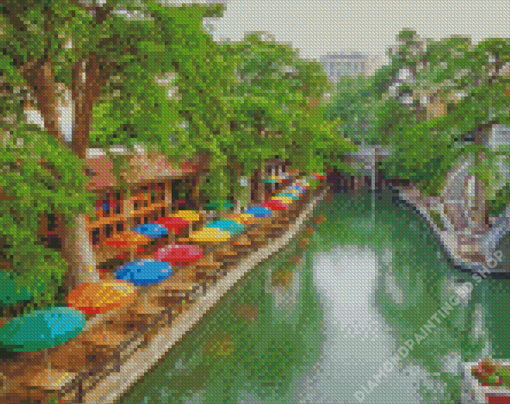 San Antonio River Walk Casa Rio Diamond Painting