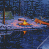 Side Lake Camping Diamond Painting