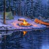 Side Lake Camping Diamond Painting