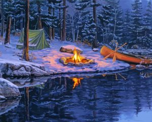 Side Lake Camping Diamond Painting