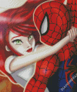 Spiderman And Mary Jane Characters Diamond Painting