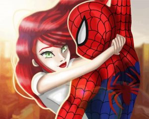 Spiderman And Mary Jane Characters Diamond Painting