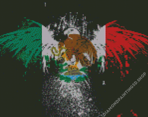 Splatter Mexican Flag Diamond Painting