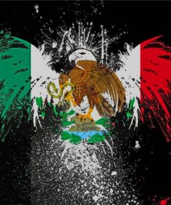 Splatter Mexican Flag Diamond Painting
